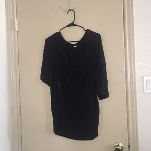 Women black scoop neck shirt